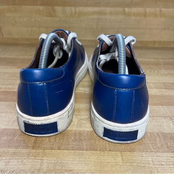 Polo Ralph Lauren Jermain Red Letter Leather Blue Shoes Men’s Size 10D Sneakers - Picture 4 of 7